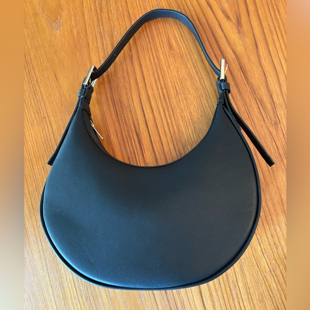 COS Elegant Black Leather Shoulder Bag